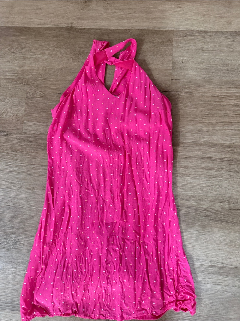 LOFT Hot Pink Polka Dot Dress